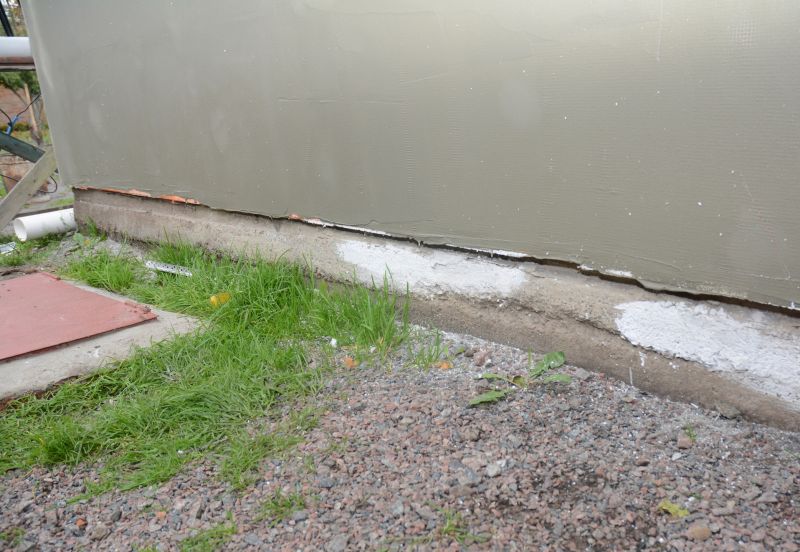 Repaired Foundation with Visible Support